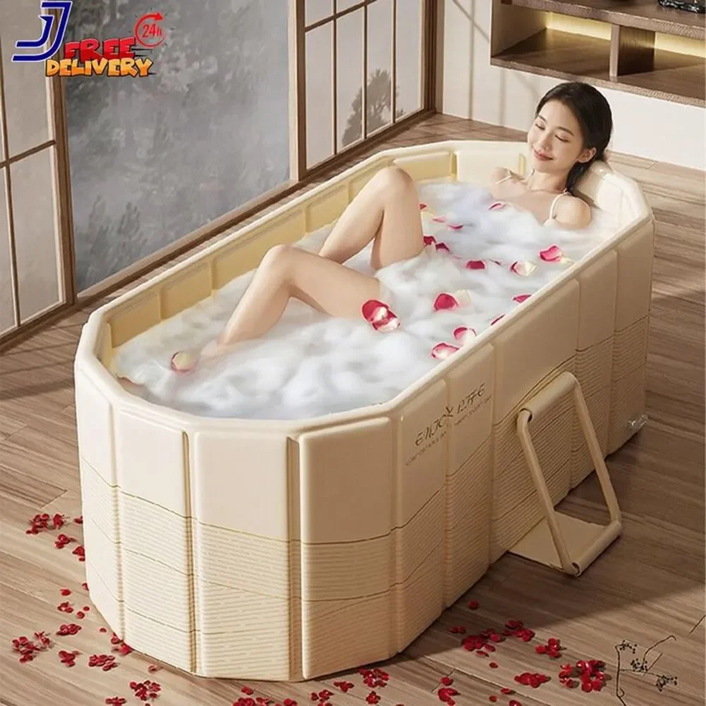 Portable Foldable Bathtub 47 Inch Large Freestanding Adult Open Box 7035FT